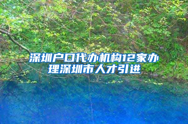 深圳户口代办机构12家办理深圳市人才引进