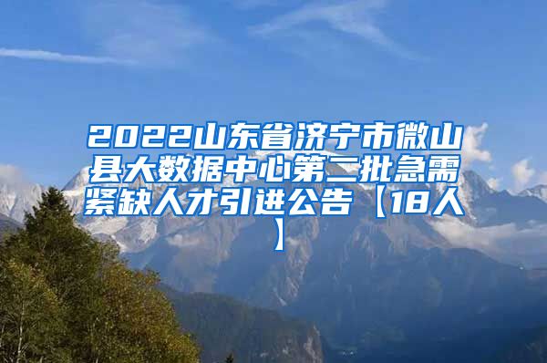 2022山东省济宁市微山县大数据中心第二批急需紧缺人才引进公告【18人】