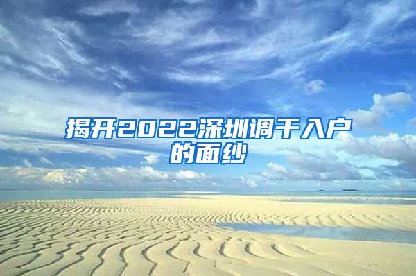 揭开2022深圳调干入户的面纱