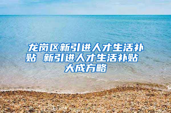 龙岗区新引进人才生活补贴 新引进人才生活补贴 大成方略