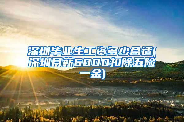 深圳毕业生工资多少合适(深圳月薪6000扣除五险一金)