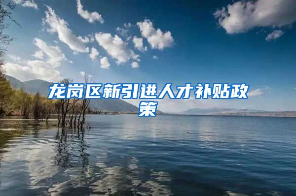 龙岗区新引进人才补贴政策