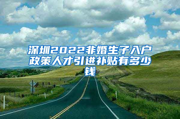 深圳2022非婚生子入户政策人才引进补贴有多少钱