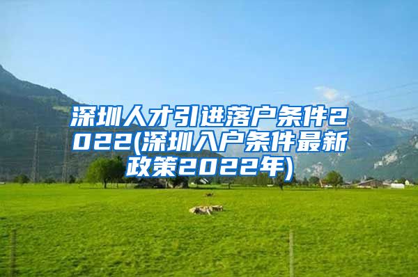 深圳人才引进落户条件2022(深圳入户条件最新政策2022年)