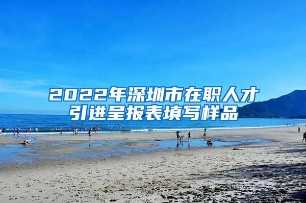 2022年深圳市在职人才引进呈报表填写样品