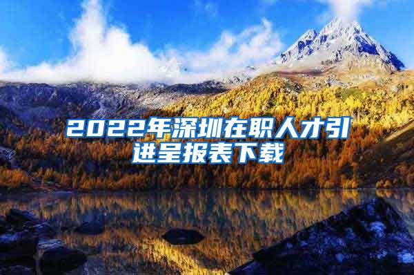 2022年深圳在职人才引进呈报表下载