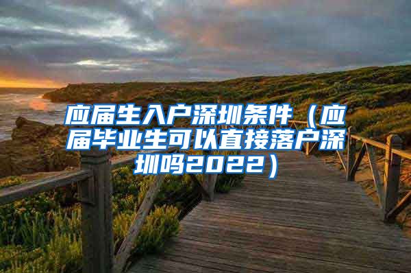 应届生入户深圳条件（应届毕业生可以直接落户深圳吗2022）