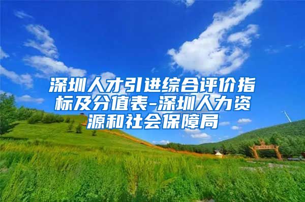 深圳人才引进综合评价指标及分值表-深圳人力资源和社会保障局