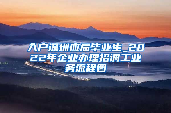 入户深圳应届毕业生_2022年企业办理招调工业务流程图