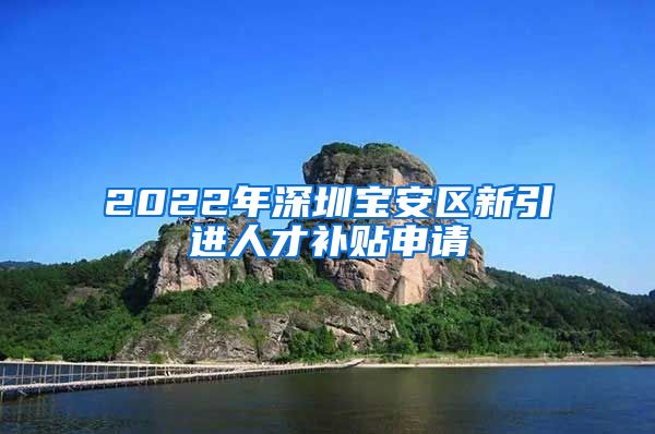 2022年深圳宝安区新引进人才补贴申请