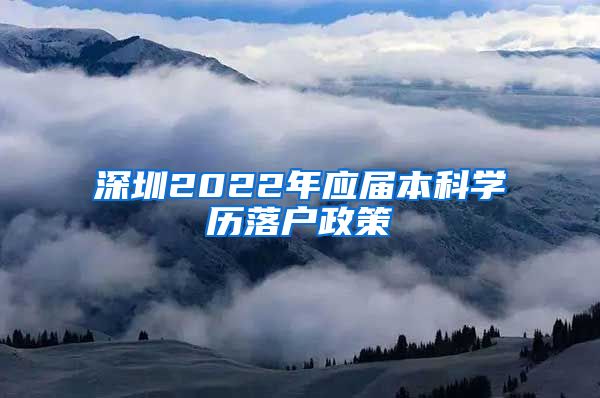 深圳2022年应届本科学历落户政策