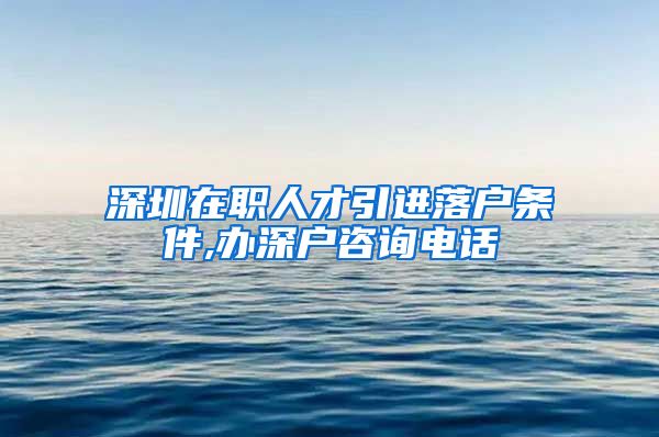 深圳在职人才引进落户条件,办深户咨询电话