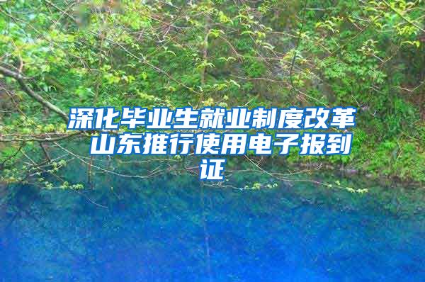 深化毕业生就业制度改革 山东推行使用电子报到证