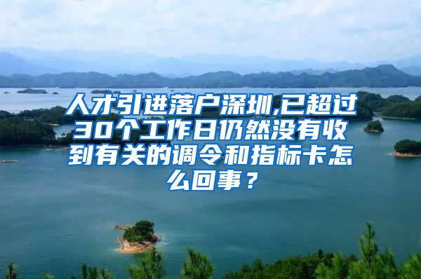 人才引进落户深圳,已超过30个工作日仍然没有收到有关的调令和指标卡怎么回事？