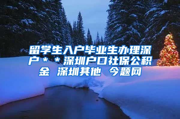 留学生入户毕业生办理深户＊＊深圳户口社保公积金 深圳其他 今题网