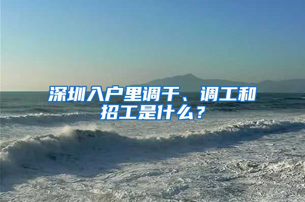 深圳入户里调干、调工和招工是什么？