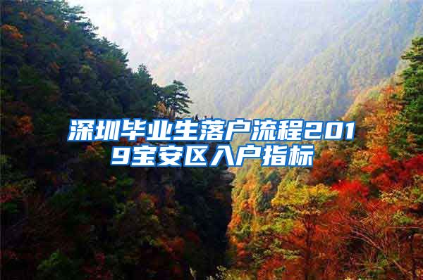 深圳毕业生落户流程2019宝安区入户指标