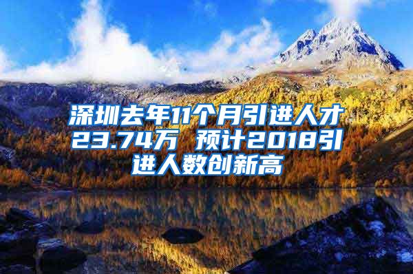 深圳去年11个月引进人才23.74万 预计2018引进人数创新高