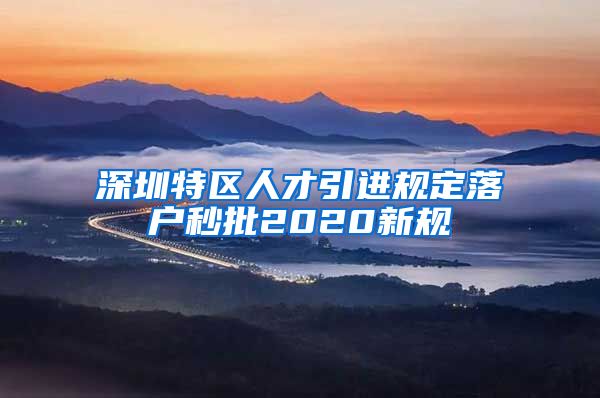 深圳特区人才引进规定落户秒批2020新规