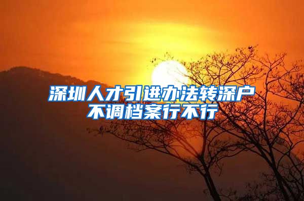 深圳人才引进办法转深户不调档案行不行