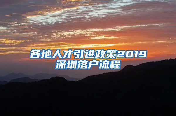 各地人才引进政策2019深圳落户流程