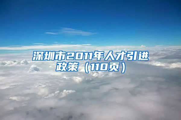 深圳市2011年人才引进政策（110页）