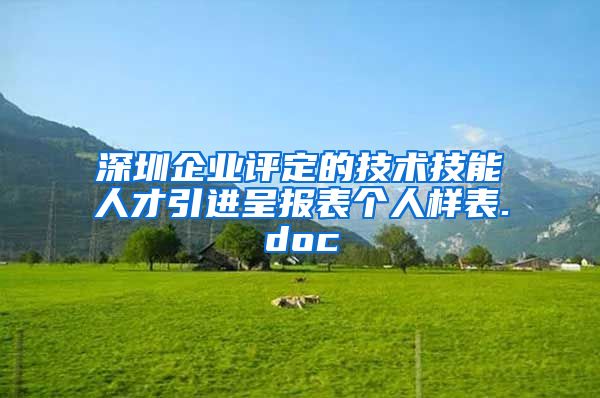 深圳企业评定的技术技能人才引进呈报表个人样表.doc