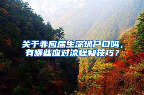 关于非应届生深圳户口吗，有哪些应对流程和技巧？