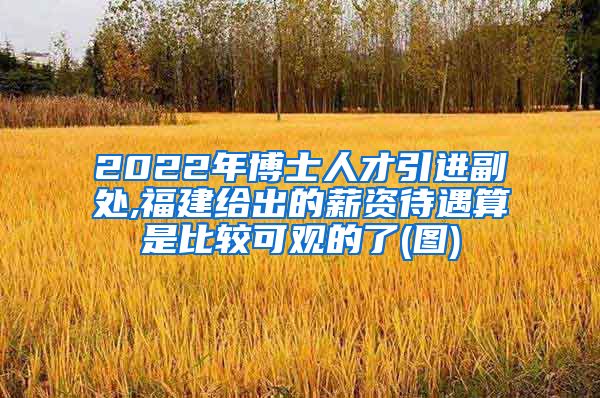 2022年博士人才引进副处,福建给出的薪资待遇算是比较可观的了(图)