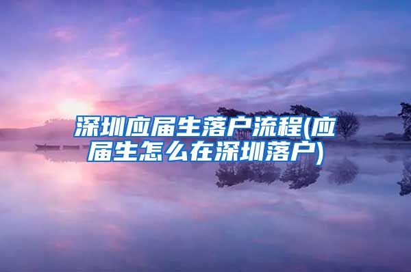 深圳应届生落户流程(应届生怎么在深圳落户)