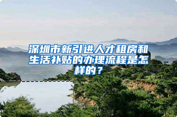 深圳市新引进人才租房和生活补贴的办理流程是怎样的？