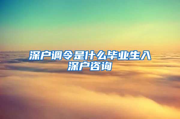 深户调令是什么毕业生入深户咨询