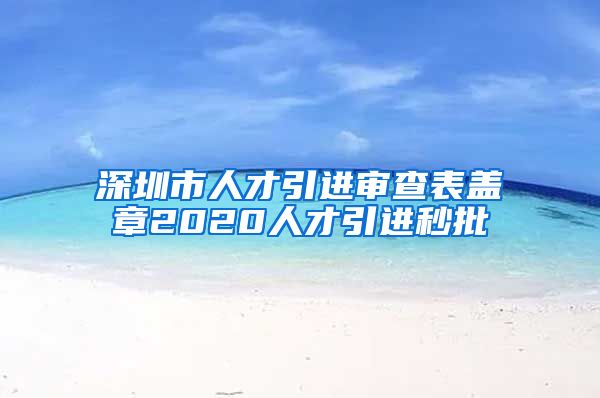 深圳市人才引进审查表盖章2020人才引进秒批