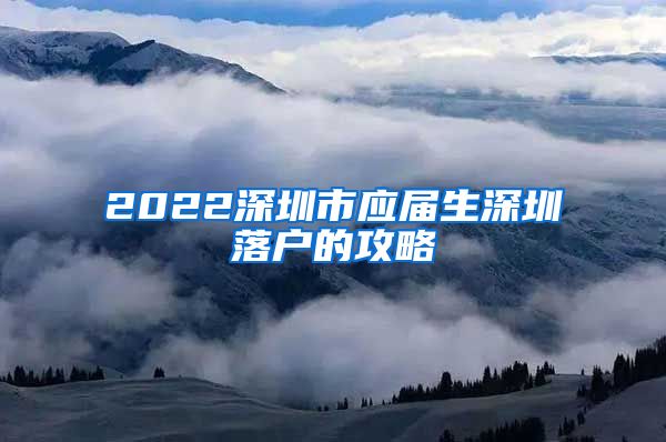 2022深圳市应届生深圳落户的攻略