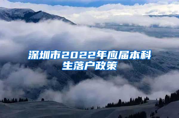 深圳市2022年应届本科生落户政策