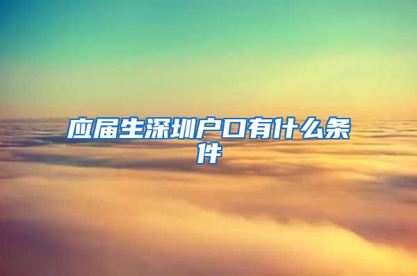 应届生深圳户口有什么条件