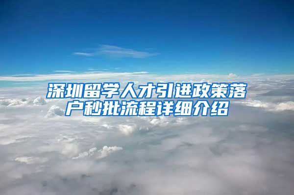 深圳留学人才引进政策落户秒批流程详细介绍