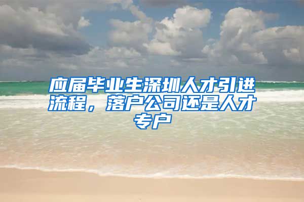 应届毕业生深圳人才引进流程，落户公司还是人才专户