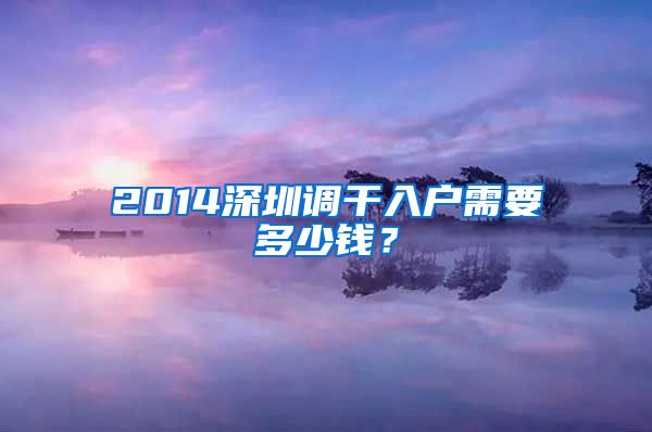 2014深圳调干入户需要多少钱？