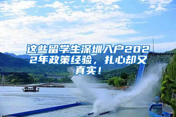 这些留学生深圳入户2022年政策经验，扎心却又真实！