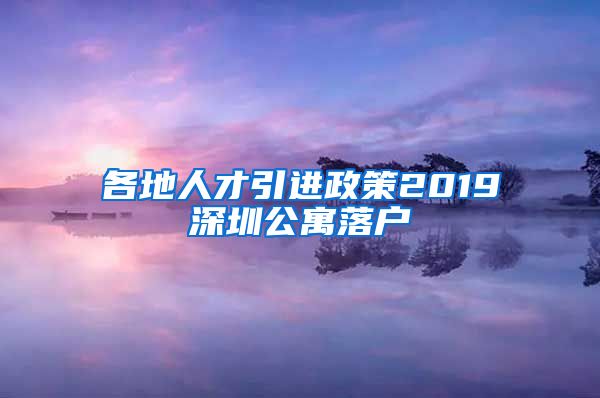 各地人才引进政策2019深圳公寓落户